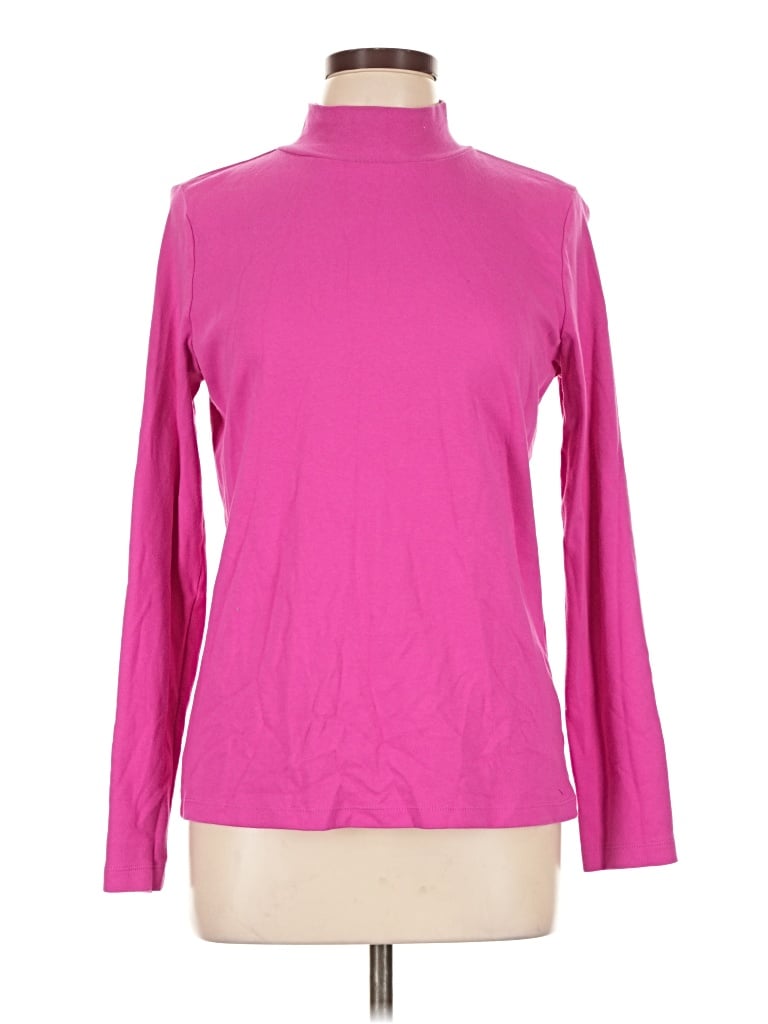 Pre-owned St. John's Bay Long Sleeve Turtleneck In Pink