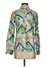 Talbots 100% Cotton Print Teal Long Sleeve Blouse Size S - photo 1