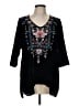 Johnny Was Black 3/4 Sleeve Blouse Size M - photo 1