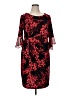 Connected Apparel Print Red Cocktail Dress Size 16W - photo 1