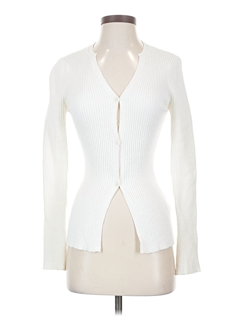 Pre-owned A.l.c Long Sleeve Top Ivory Plunge Neckline Tops