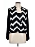 Alfani Chevron-herringbone Black Long Sleeve Blouse Size 12 Petite - photo 1