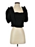 Free the Roses 100% Polyester Black Short Sleeve Top Size S - photo 1