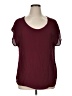 New Look 100% Polyester Burgundy Short Sleeve Blouse Size XL - photo 1