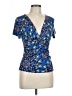 Cable & Gauge Blue Short Sleeve Blouse Size Lg Petite - photo 1