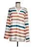 Automet Stripes Orange Long Sleeve Blouse Size M - photo 1