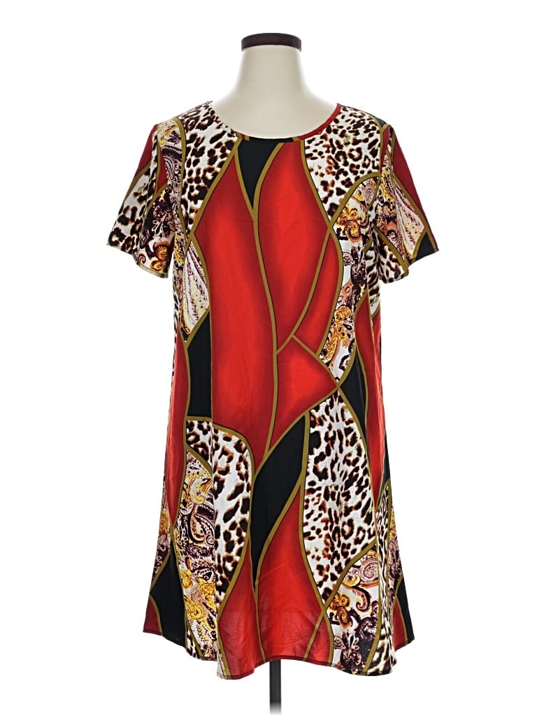 Pre-owned Shein Curve Casual Dress In Red