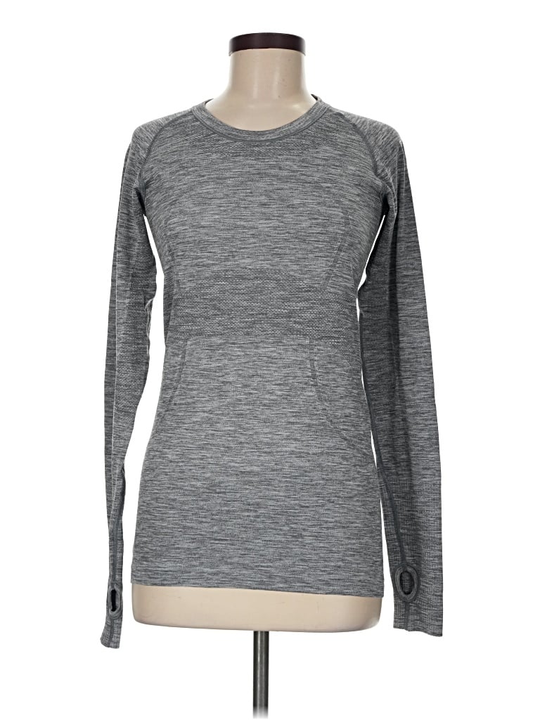Pre-owned Lululemon Athletica Long Sleeve T-shirt In Gray