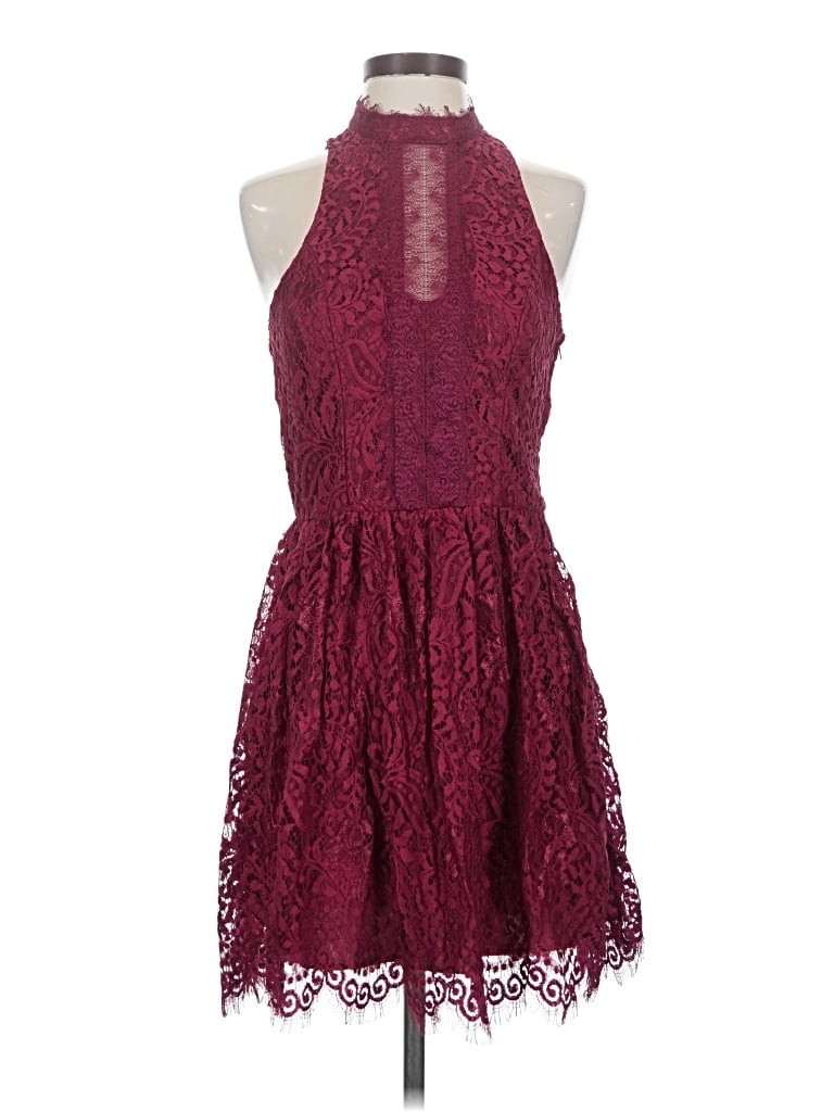 Pre-owned Assorted Brands Cocktail Dress In Burgundy