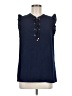 MICHAEL Michael Kors Blue Sleeveless Blouse Size M - photo 1