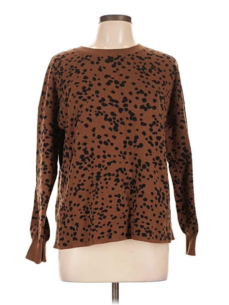 Pre-owned Jjill Long Sleeve T-shirt In Brown