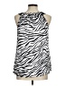 AB Studio 100% Polyester Animal Print Black Sleeveless Blouse Size M - photo 2