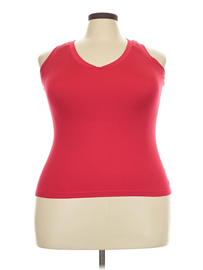 Pre-owned Athletic Works Tank Top Red Halter Neckline Tops