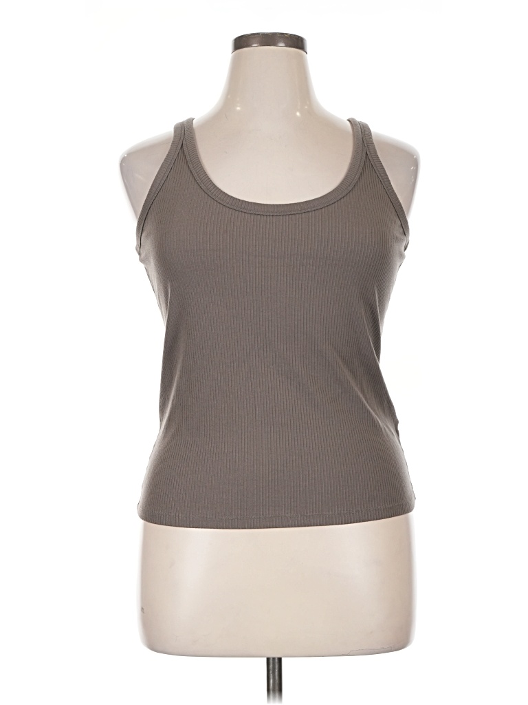 Pre-owned Everlane Tank Top Gray Halter Neckline Tops
