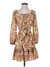 No Comment 100% Polyester Paisley Brown Casual Dress Size S - photo 1
