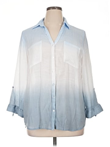 BCX 3/4 Sleeve Button-Down Shirt (view 1)
