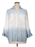 BCX Color Block Blue 3/4 Sleeve Button-Down Shirt Size XL - photo 1