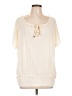 French Laundry 100% Polyester Ivory Short Sleeve Blouse Size L - photo 1