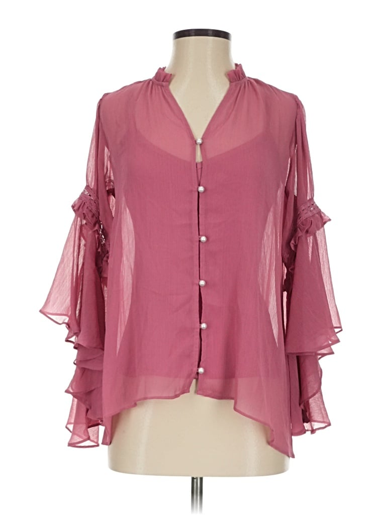 Pre-owned C. Wonder 3/4 Sleeve Blouse In Pink