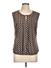 Laundry by Shelli Segal Checkered-gingham Black Sleeveless Blouse Size L - photo 1