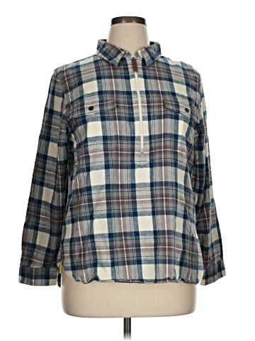 L.L.Bean 3/4 Sleeve Button-Down Shirt (view 1)