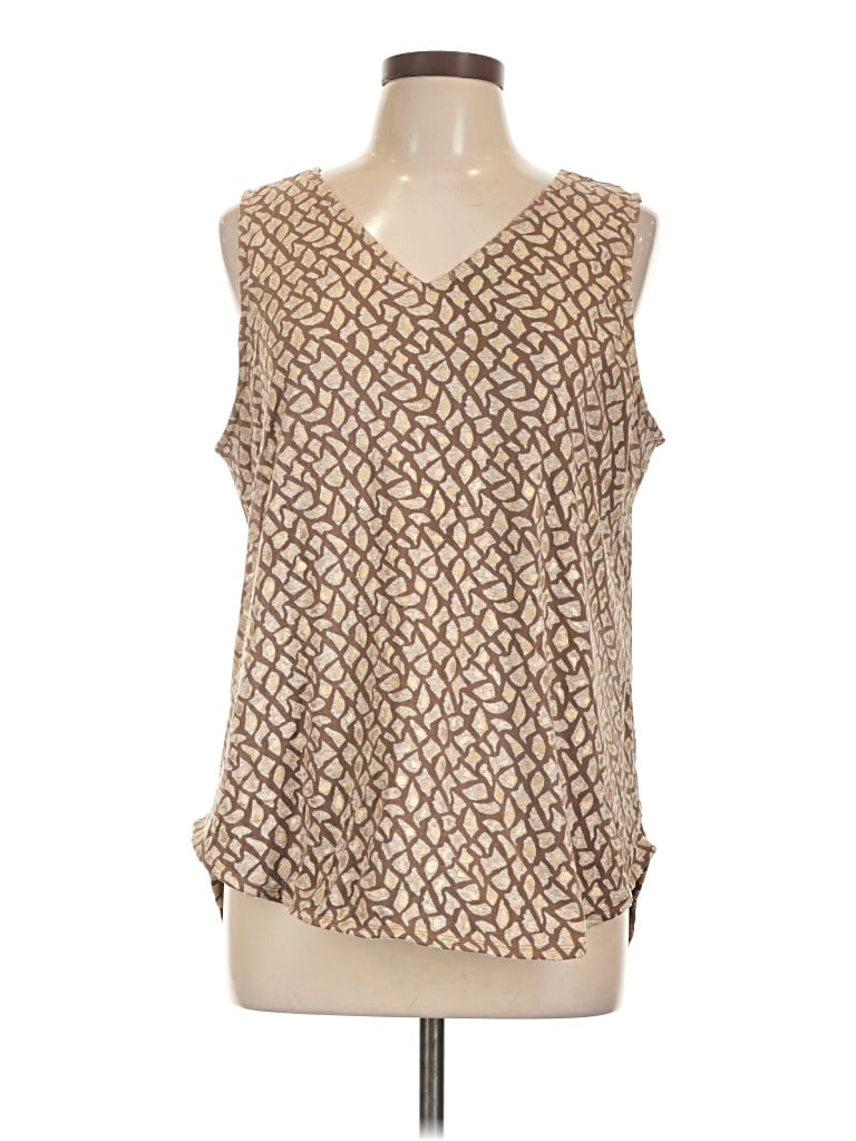 Pre-owned Travelers By Chico's Sleeveless Blouse In Tan