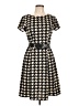 Perceptions Houndstooth Black Casual Dress Size 10 - photo 1