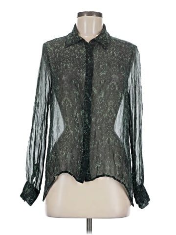 Haute Hippie Long Sleeve Silk Top (view 1)