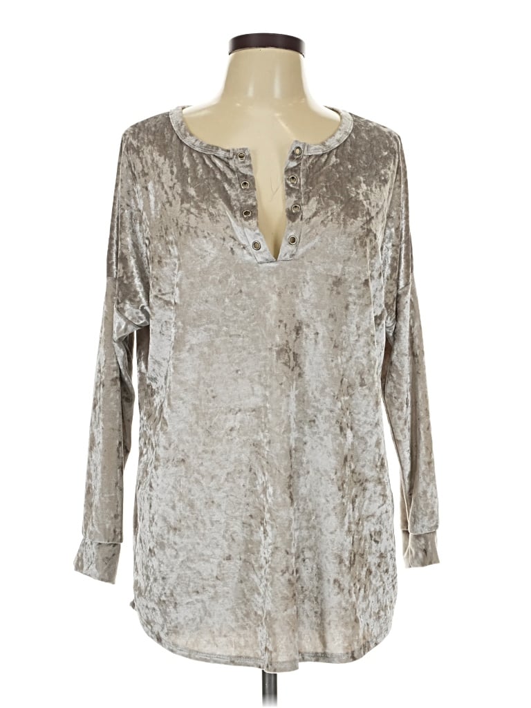 Pre-owned Hailey & Co Long Sleeve Blouse In Silver