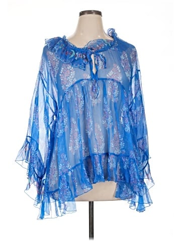 Johnny Was 3/4 Sleeve Silk Top (view 1)