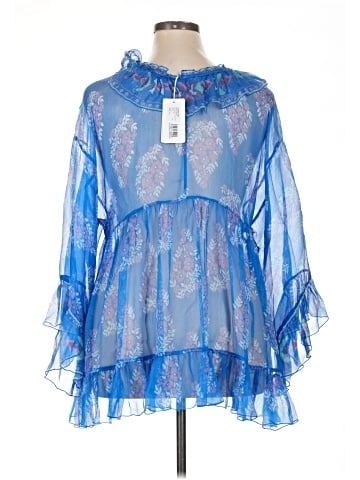 Johnny Was 3/4 Sleeve Silk Top (view 2)