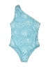 Unbranded Print Blue One Piece Swimsuit Size 6 - photo 1