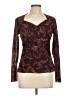 W by Worth 100% Polyester Brown Long Sleeve Top Size L - photo 1