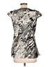 Spense 100% Polyester Animal Print Aztec Or Tribal Print Silver Short Sleeve Blouse Size L - photo 2