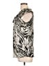 Spense 100% Polyester Animal Print Aztec Or Tribal Print Silver Short Sleeve Blouse Size L - photo 5