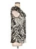 Spense 100% Polyester Animal Print Aztec Or Tribal Print Silver Short Sleeve Blouse Size L - photo 4