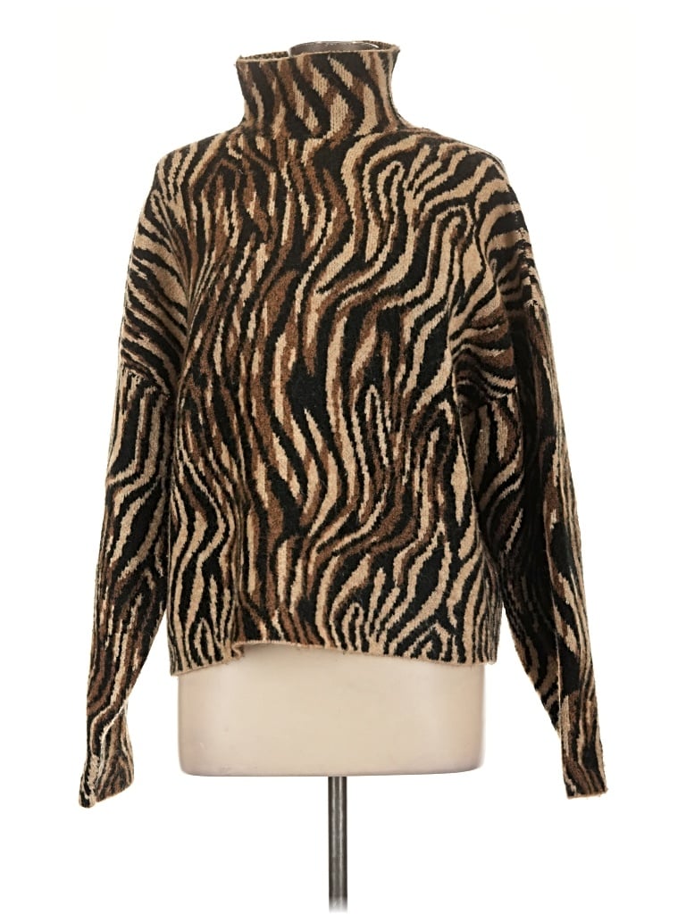 Pre-owned Zara Turtleneck Sweater In Brown