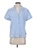 Lulus Checkered-gingham Blue Short Sleeve Blouse Size S - photo 1