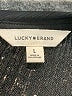 Lucky Brand 100% Polyester Metallic Black Short Sleeve Top Size L - photo 7