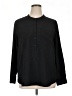Old Navy 100% Polyester Solid Black Long Sleeve Blouse Size XL - photo 1