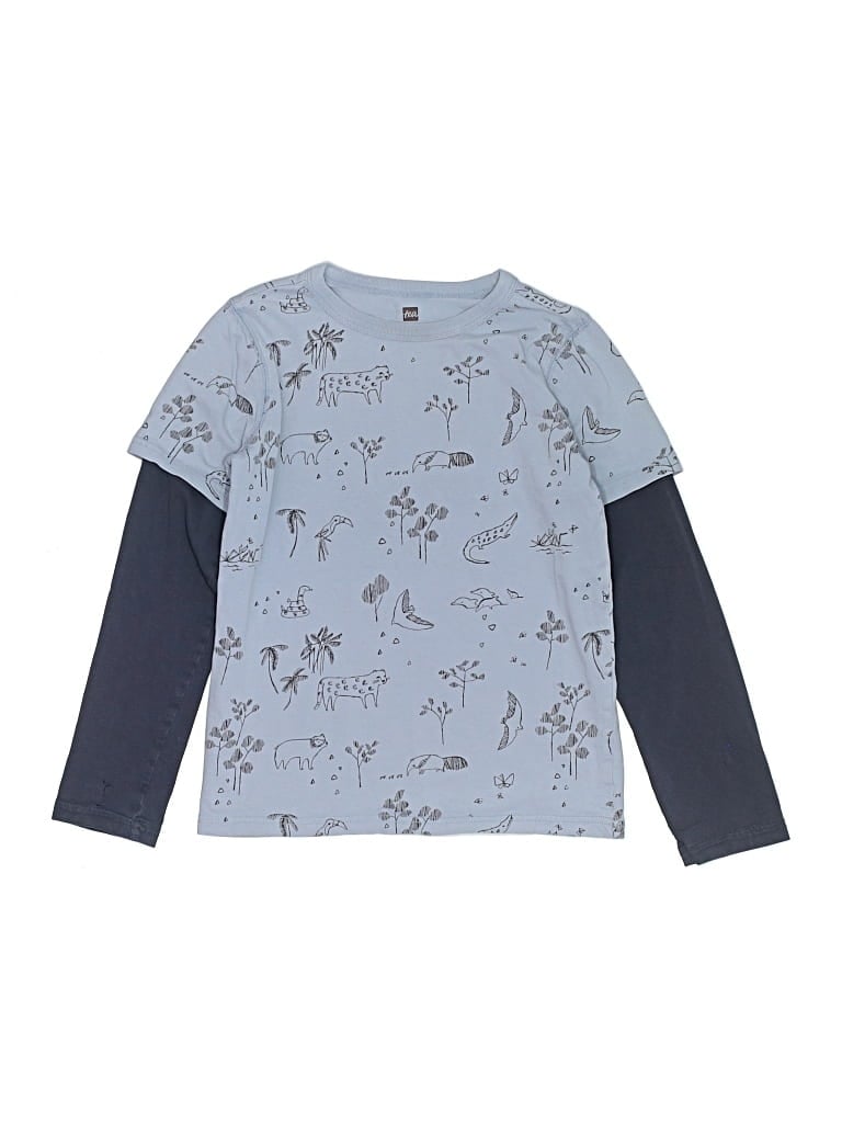 Pre-owned Tea Kids' Long Sleeve T-shirt In Blue