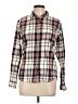 The North Face 100% Polyester Plaid Ivory Long Sleeve Blouse Size L - photo 1