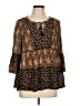 DR2 100% Rayon Black 3/4 Sleeve Blouse Size L - photo 1