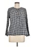 Old Navy Houndstooth Gray Blue Long Sleeve Blouse Size M - photo 1