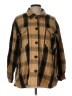 Lucky Brand Plaid Brown Coat Size L - photo 1