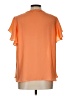 Counterparts 100% Polyester Orange Short Sleeve Blouse Size L - photo 2