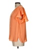 Counterparts 100% Polyester Orange Short Sleeve Blouse Size L - photo 5