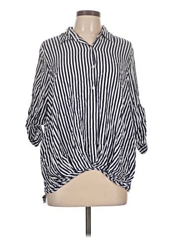 Just Living 3/4 Sleeve Button-Down Shirt (view 1)