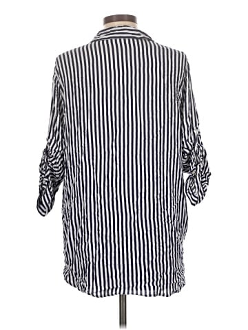 Just Living 3/4 Sleeve Button-Down Shirt (view 2)