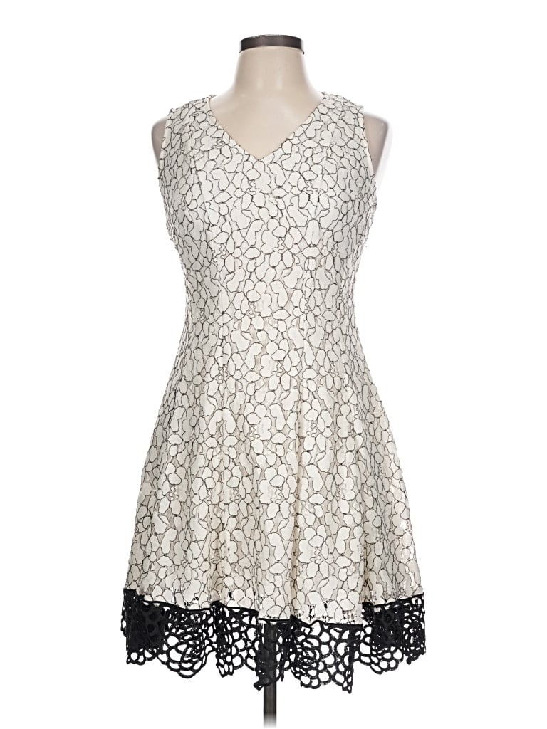 Pre-owned Donna Ricco Cocktail Dress In Ivory